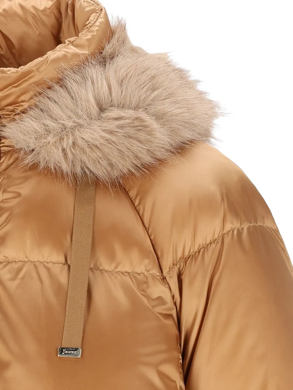 Herno faux-fur trim padded jacket Beige