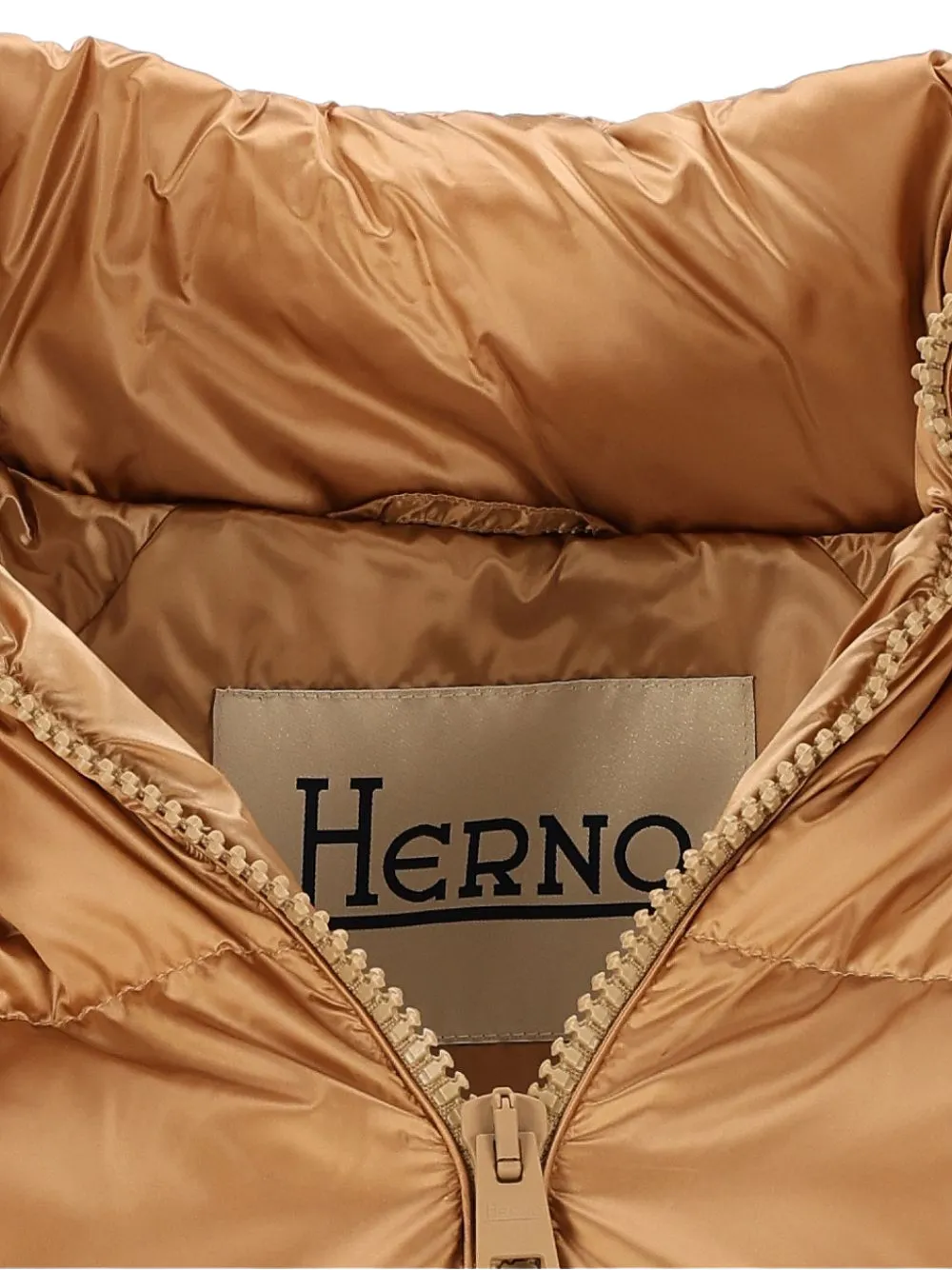 Herno faux-fur trim padded jacket Beige