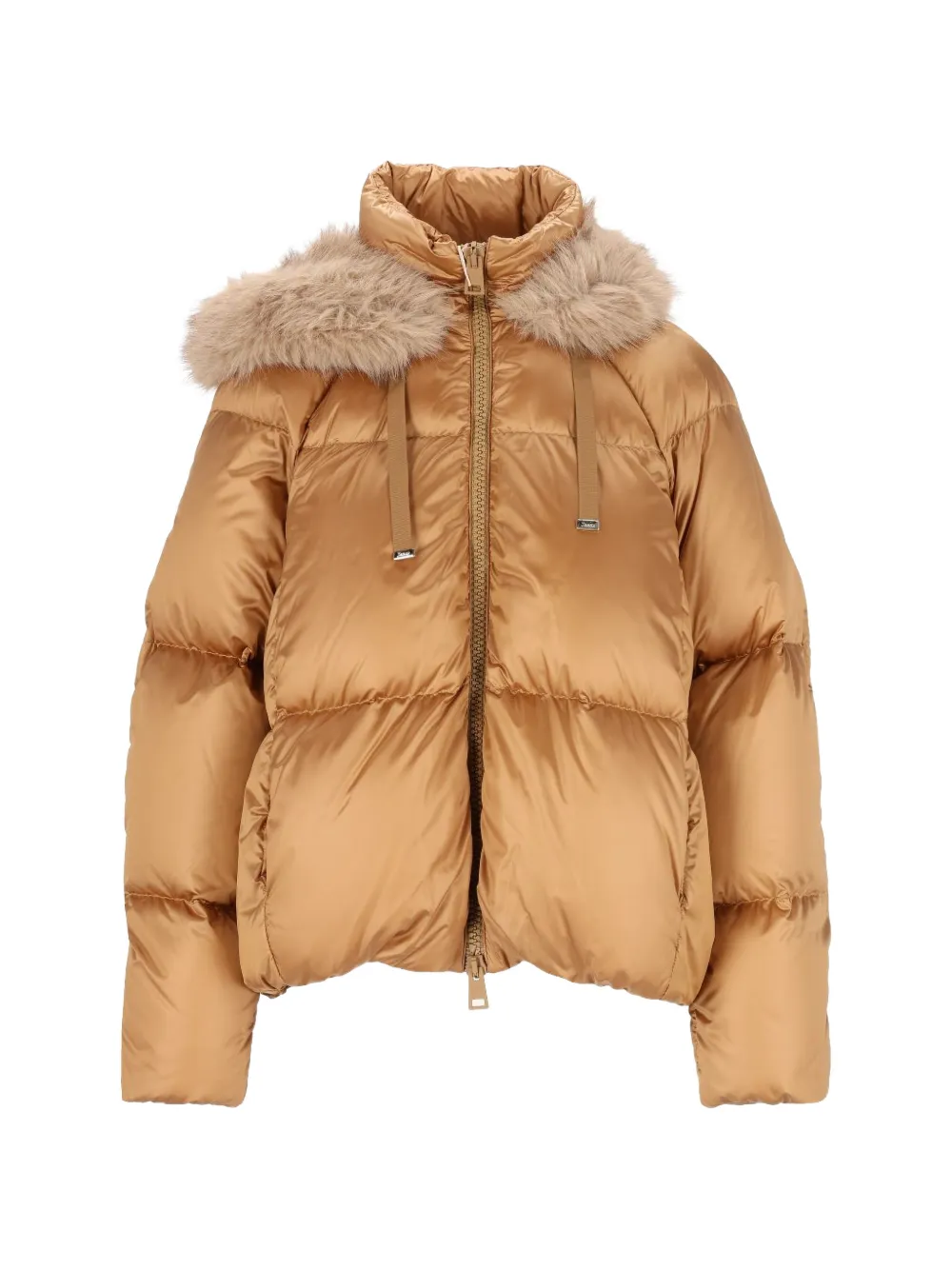 Herno faux-fur trim padded jacket Beige