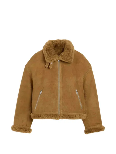 AMI Paris shearling buckle-collar jacket