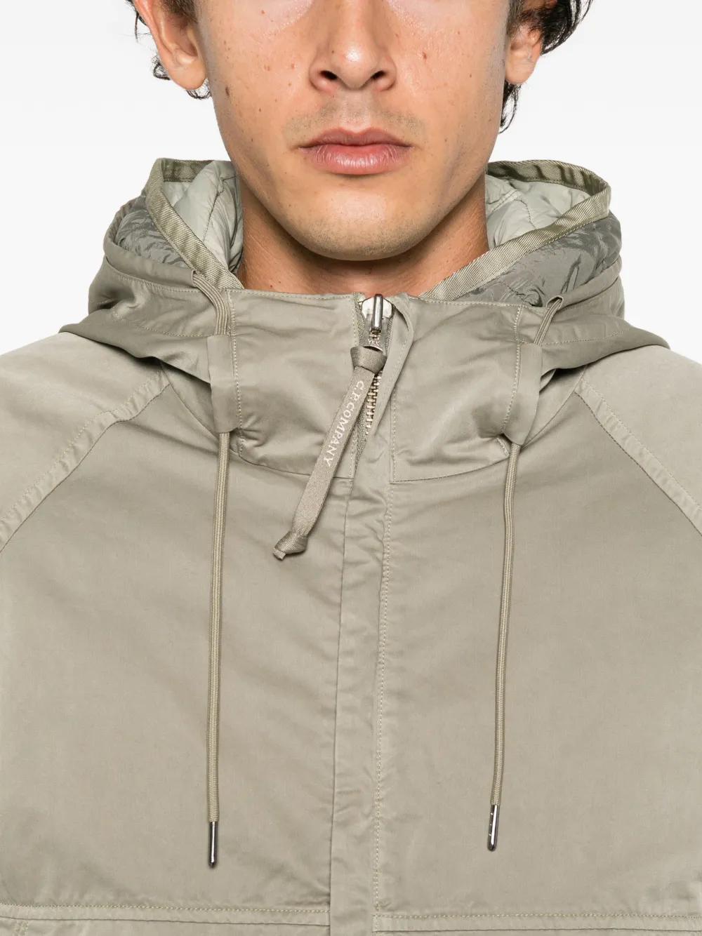 C.P. Company lens-detail hooded jacket Beige