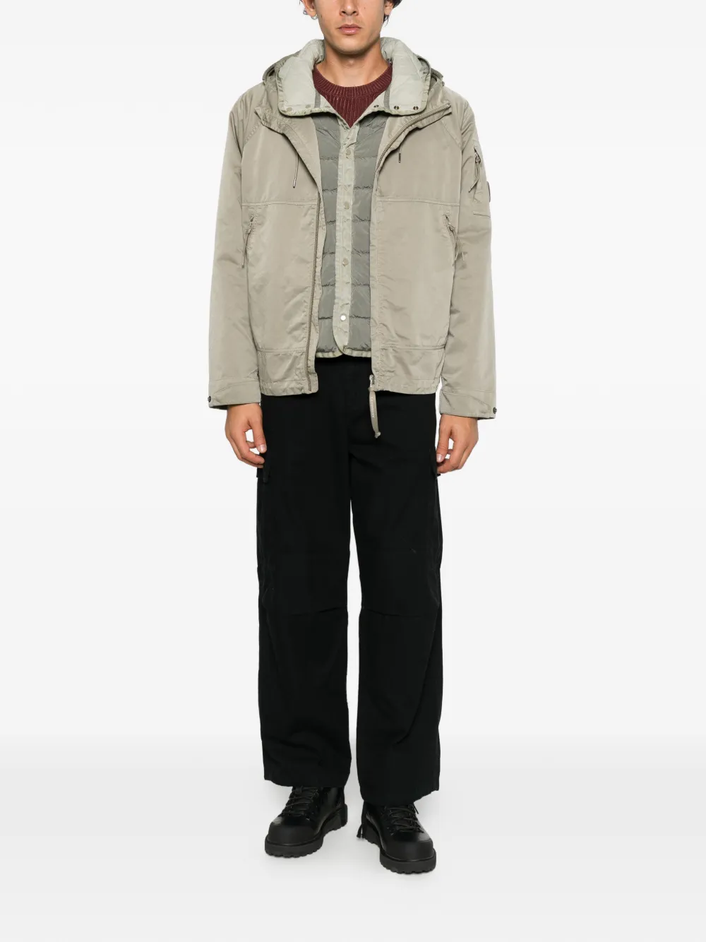 C.P. Company lens-detail hooded jacket Beige