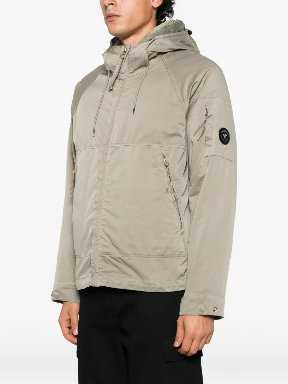 C.P. Company lens-detail hooded jacket Beige