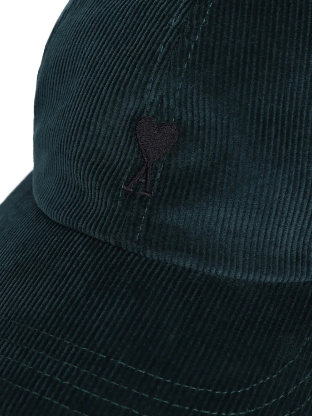AMI Paris corduroy logo cap Groen