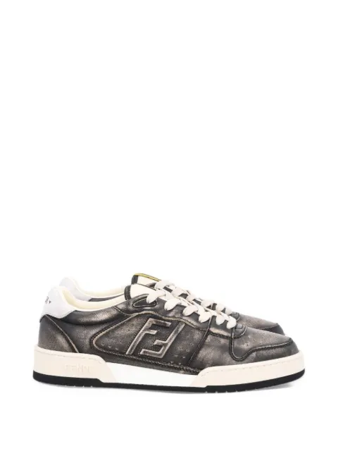 FENDI Match distressed-effect logo-patch sneakers