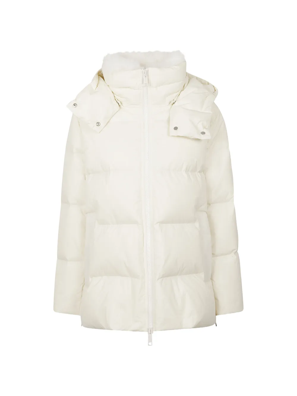 Yves Salomon quilted hooded jacket Beige