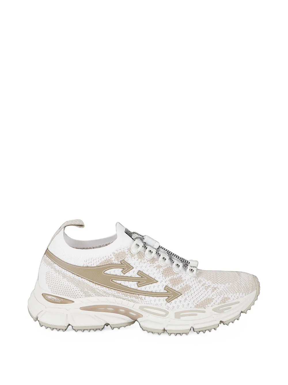 Off-White Arrows intarsia-knit sneakers - Bianco