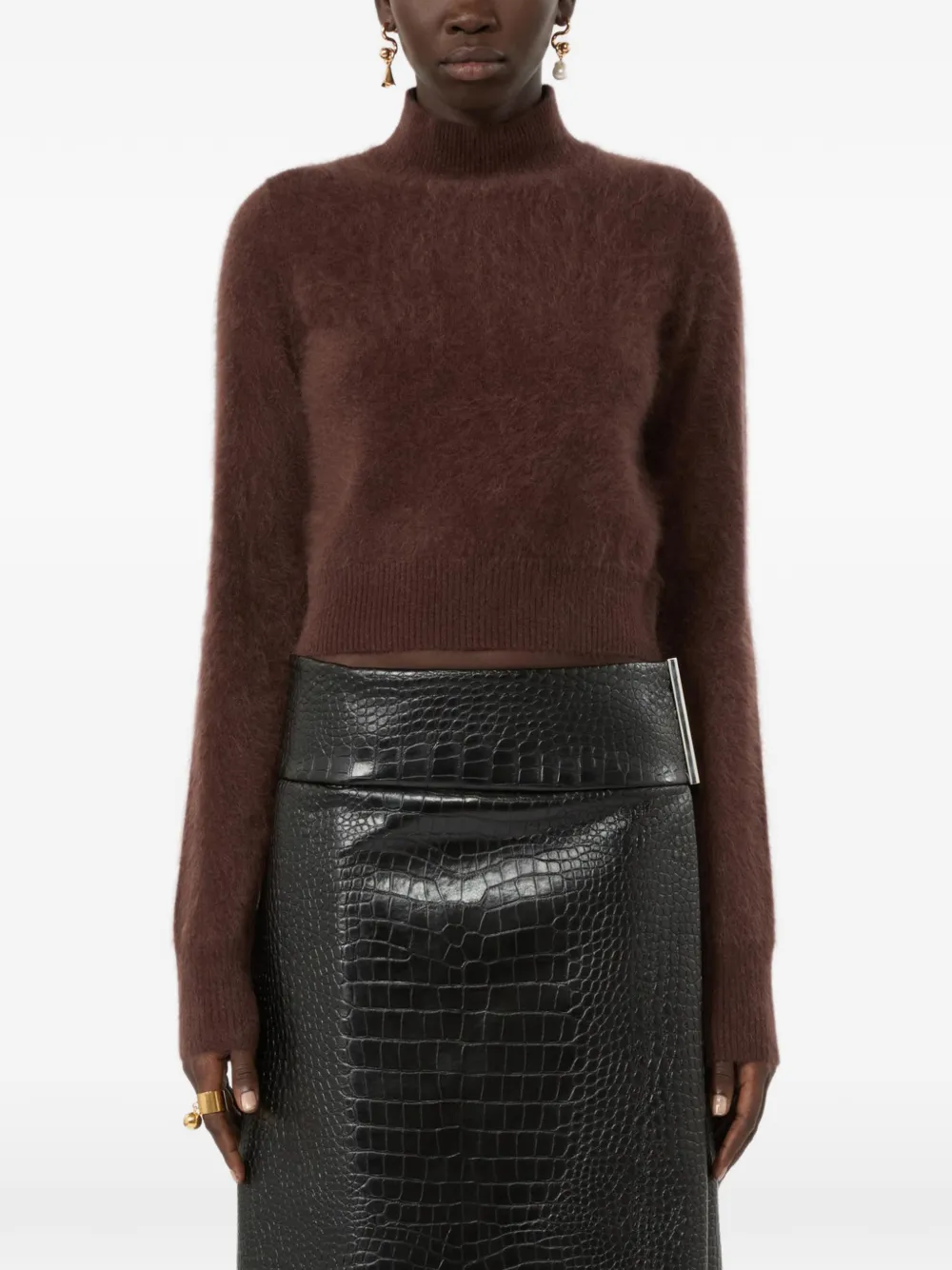 Sportmax mock-neck sweater - Marrone