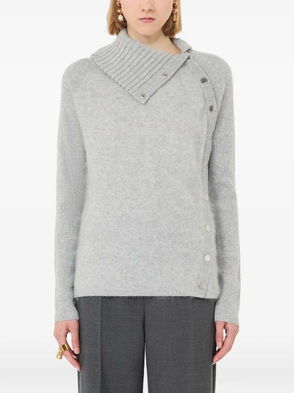 Sportmax button-embellishment sweater Grijs