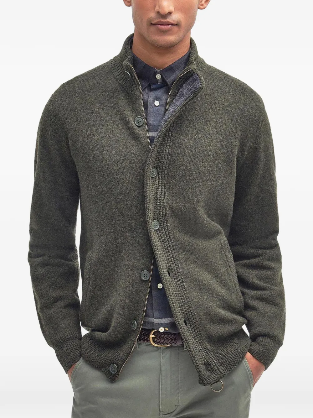 Barbour Essential elbow-patch cardigan - Grün
