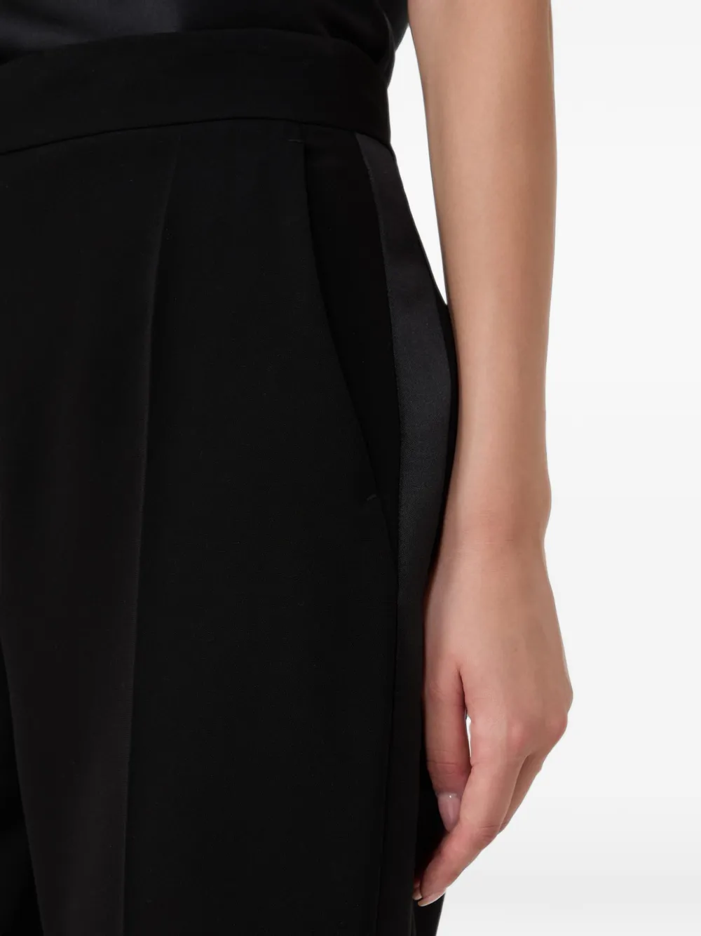 Max Mara satin-trimmed trousers Zwart