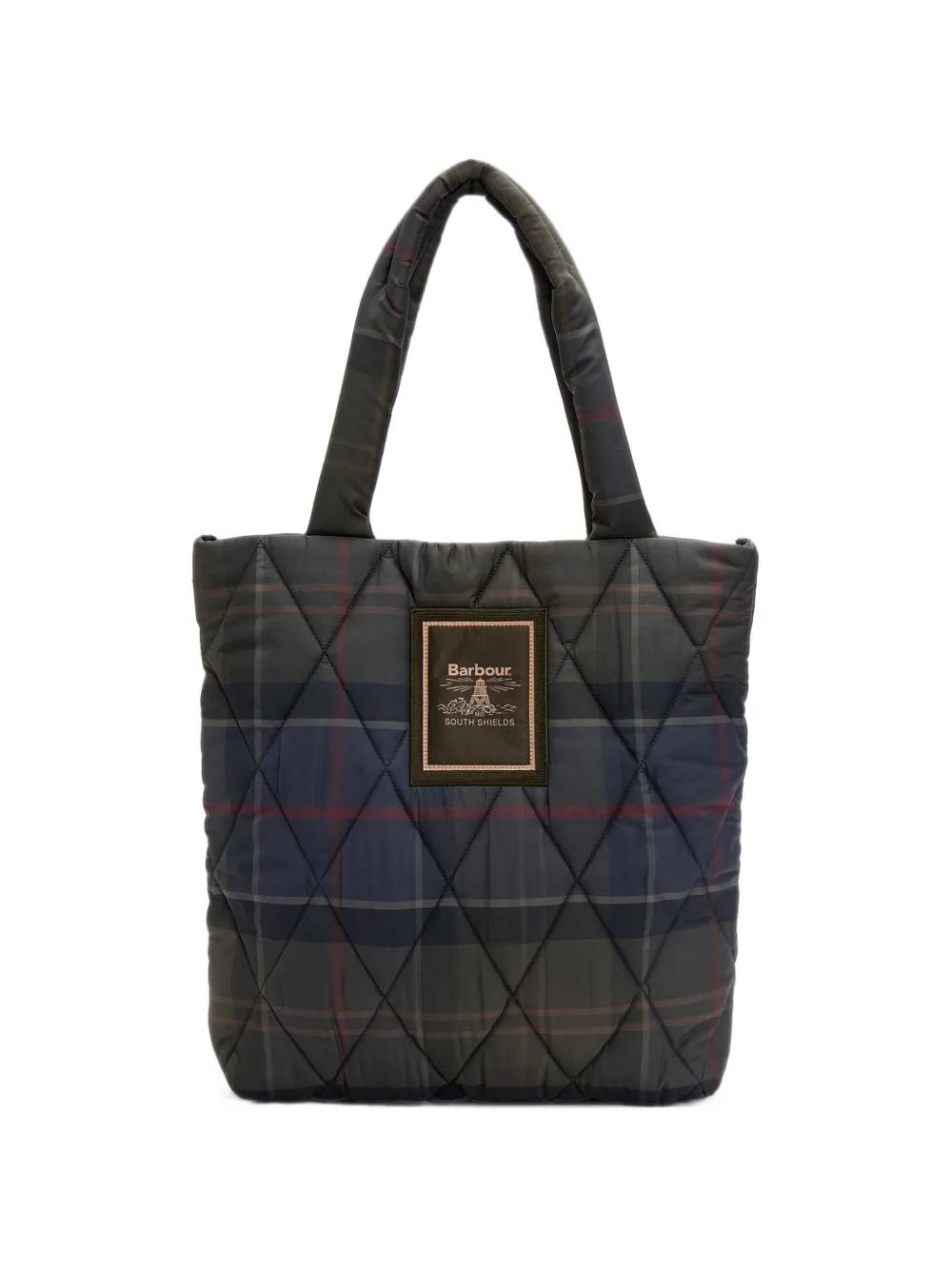 Barbour tartan Arlene quilted tote bag - Grün