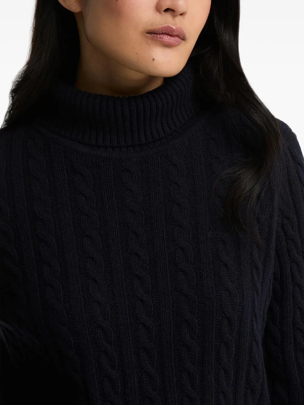 Barbour Ambleside cable-knit rollneck sweater Blauw
