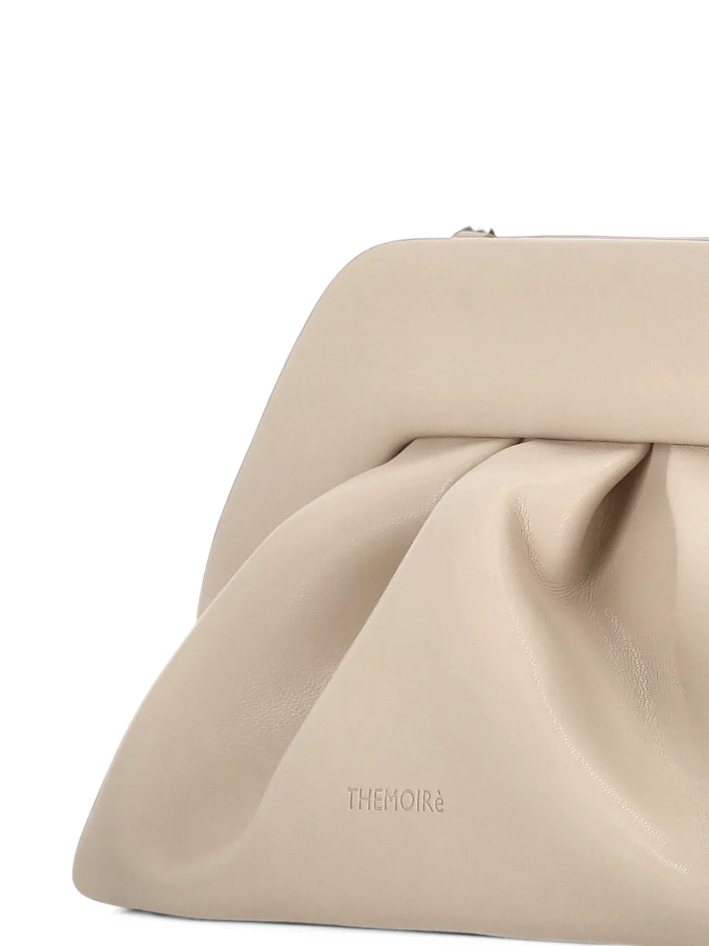Themoirè ruched clutch bag Beige