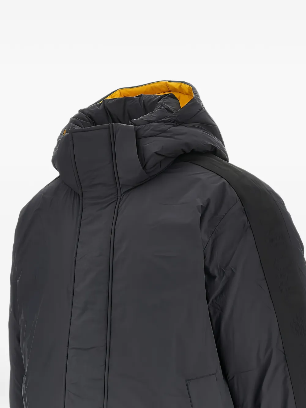 Ea7 Emporio Armani logo-tape hooded padded jacket Zwart