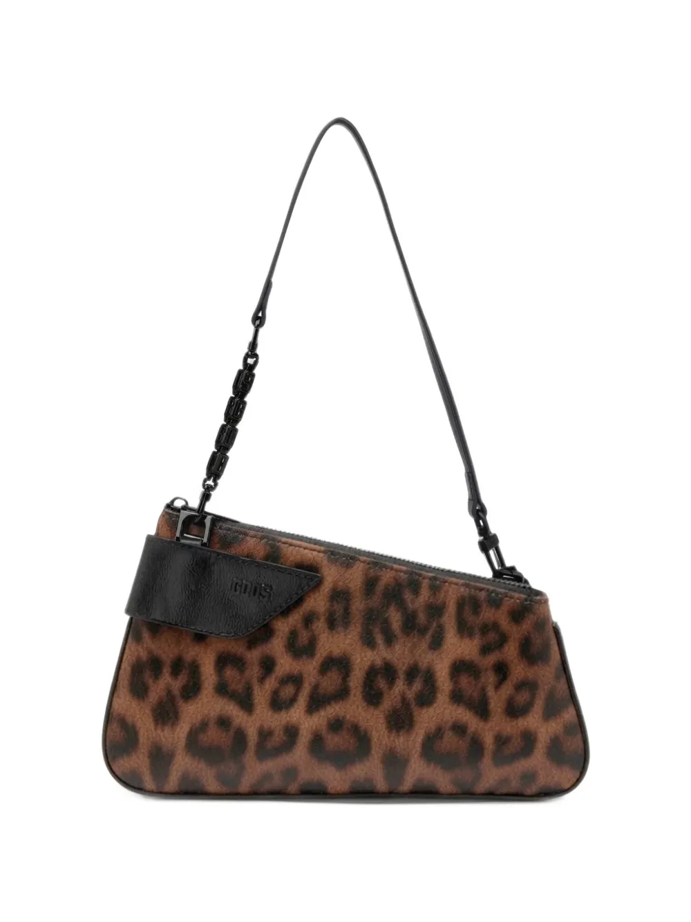GCDS Comma leopard-print shoulder bag Bruin