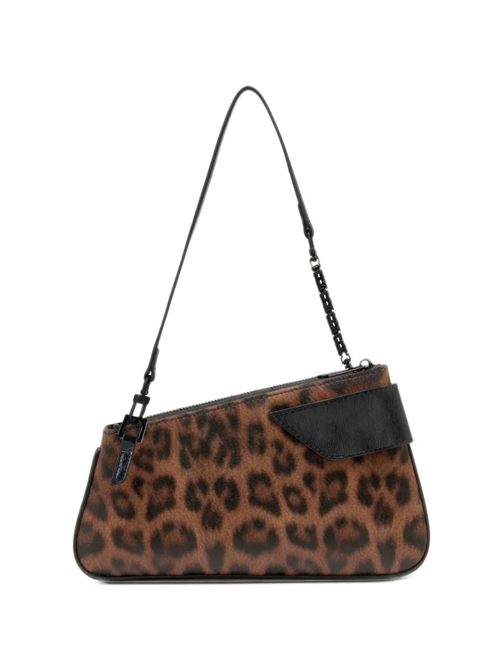 GCDS Comma leopard-print shoulder bag Bruin