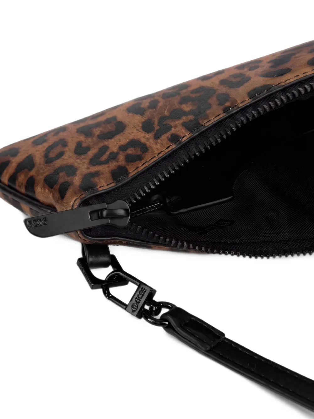 GCDS Comma leopard-print shoulder bag Bruin