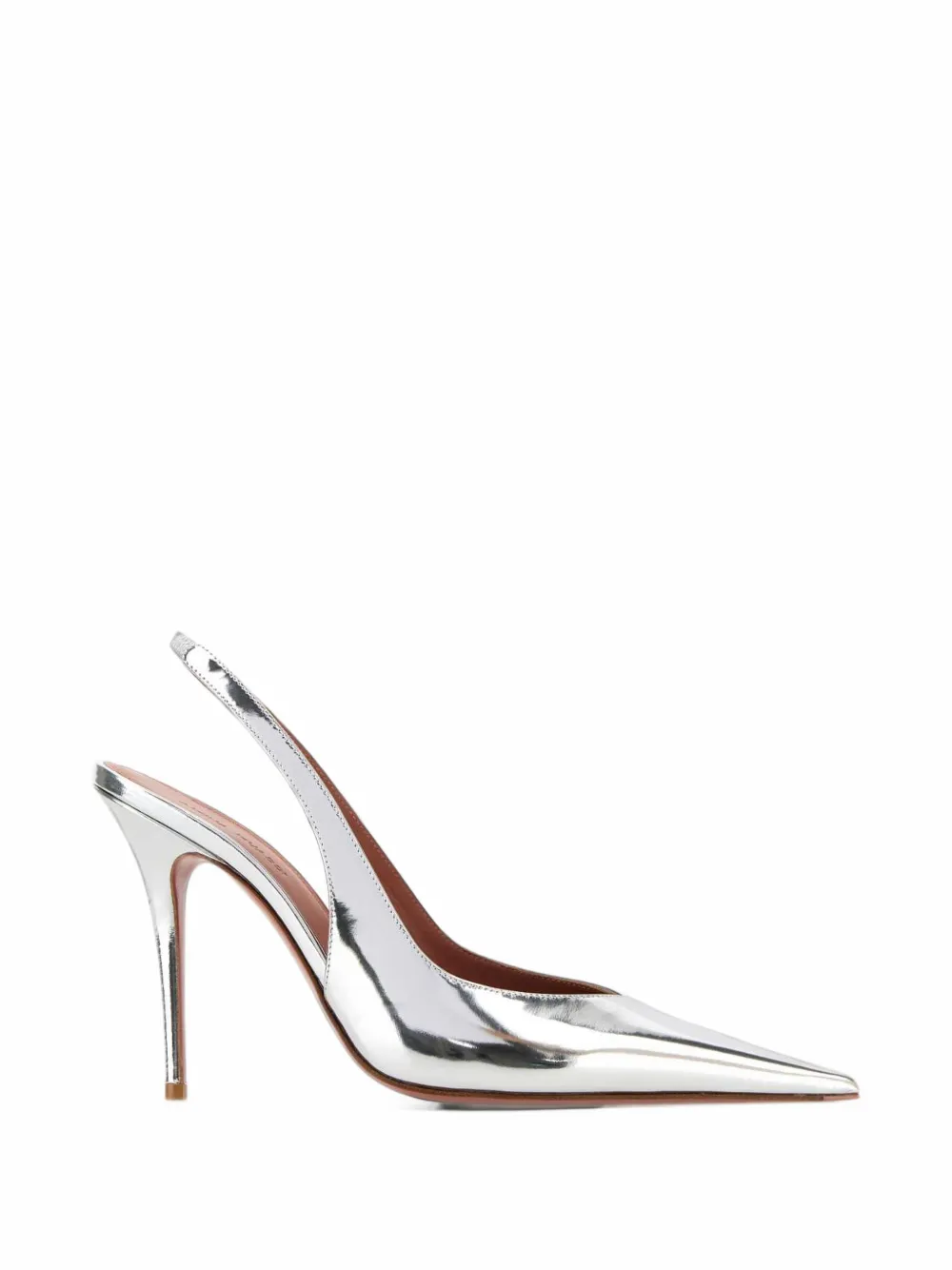 Amina Muaddi Anok metallic slingback pumps - Silber