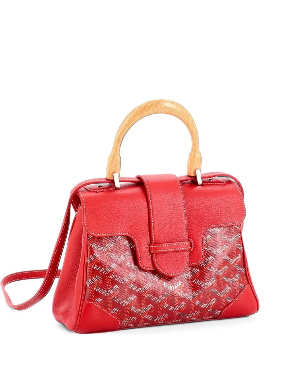Goyard Pre-Owned Saigon Top Handle Bag Coated Canvas with Leather Mini shoulder bag - Rot