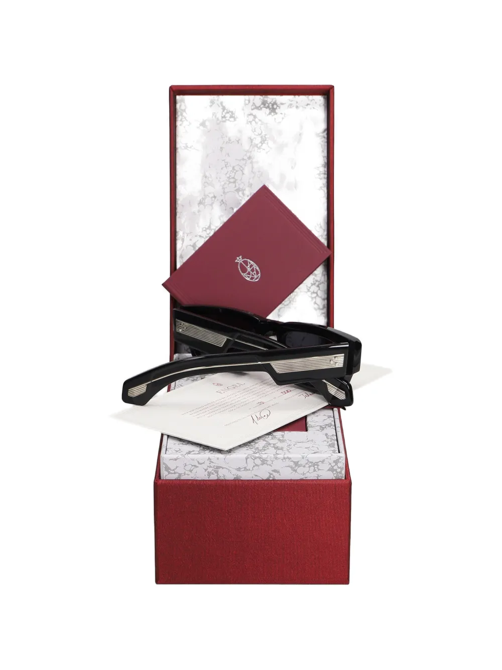 Jacques Marie Mage medium Engel rectangle-frame sunglasses Zwart