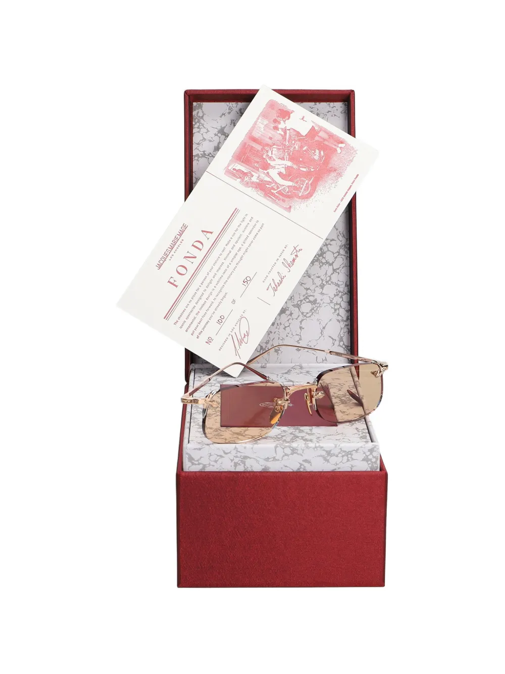Jacques Marie Mage Fonda rectangle-frame sunglasses Goud