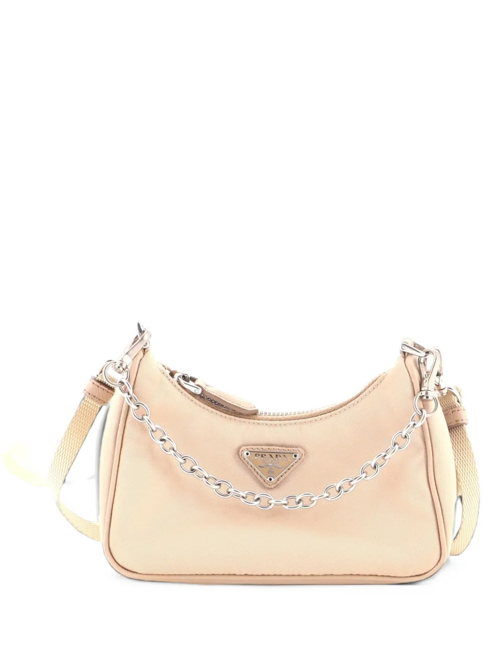 Prada Pre-Owned Re-Edition Shoulder Bag Tessuto Mini hobo bag - Toni neutri