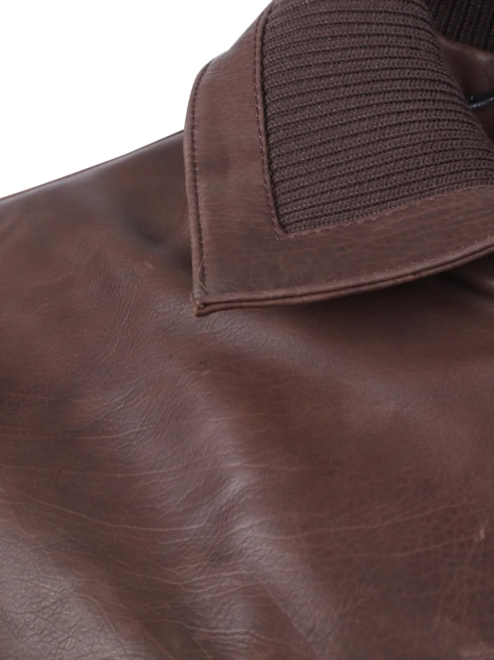 Carrer Brook leather jacket Bruin