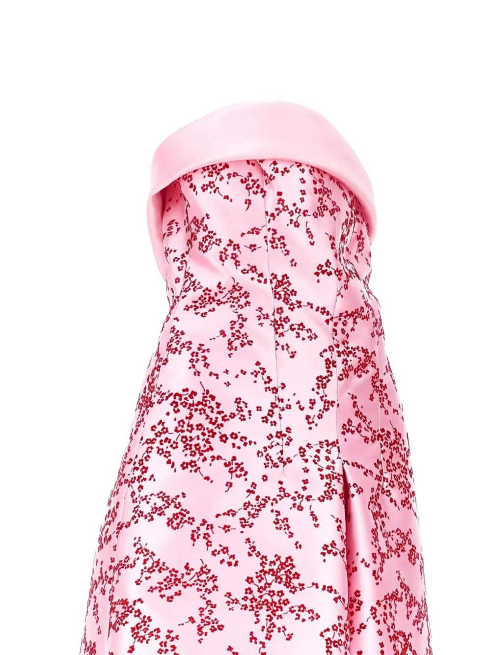 Alberta Ferretti floral-print strapless midi dress Roze