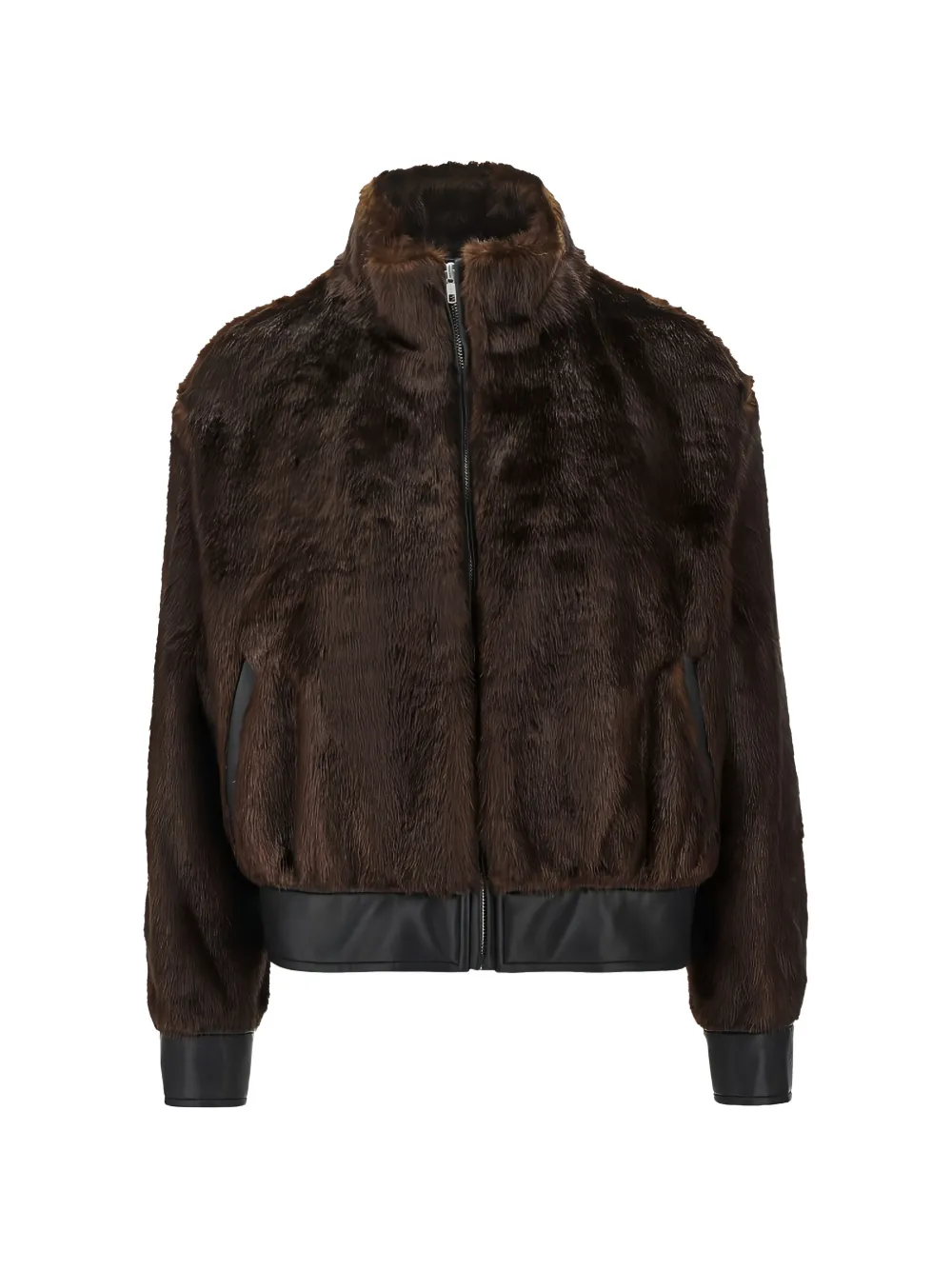 STAND STUDIO Lula faux-fur bomber jacket Bruin