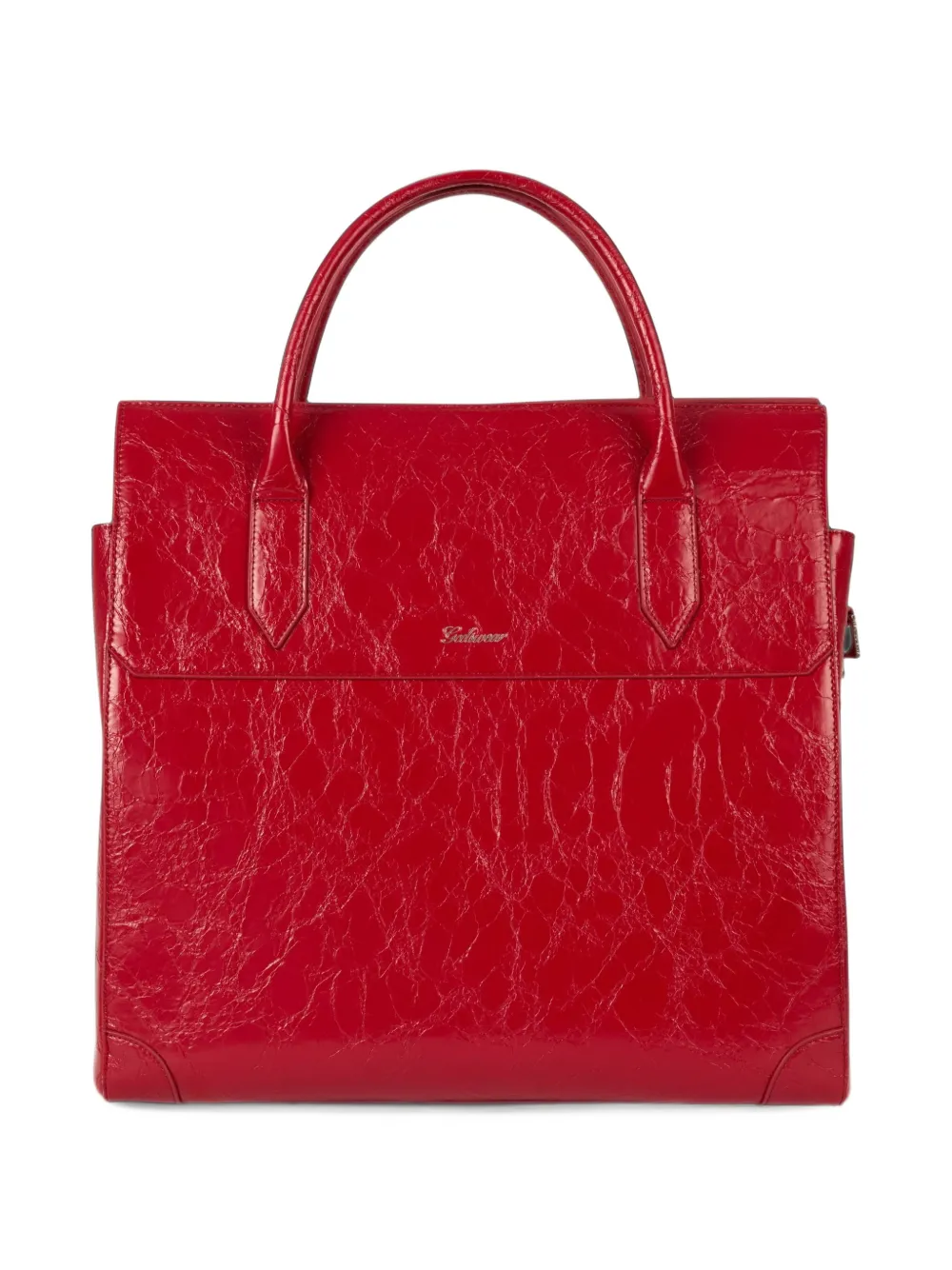GCDS big Man Bag crocodile-effect tote bag Rood