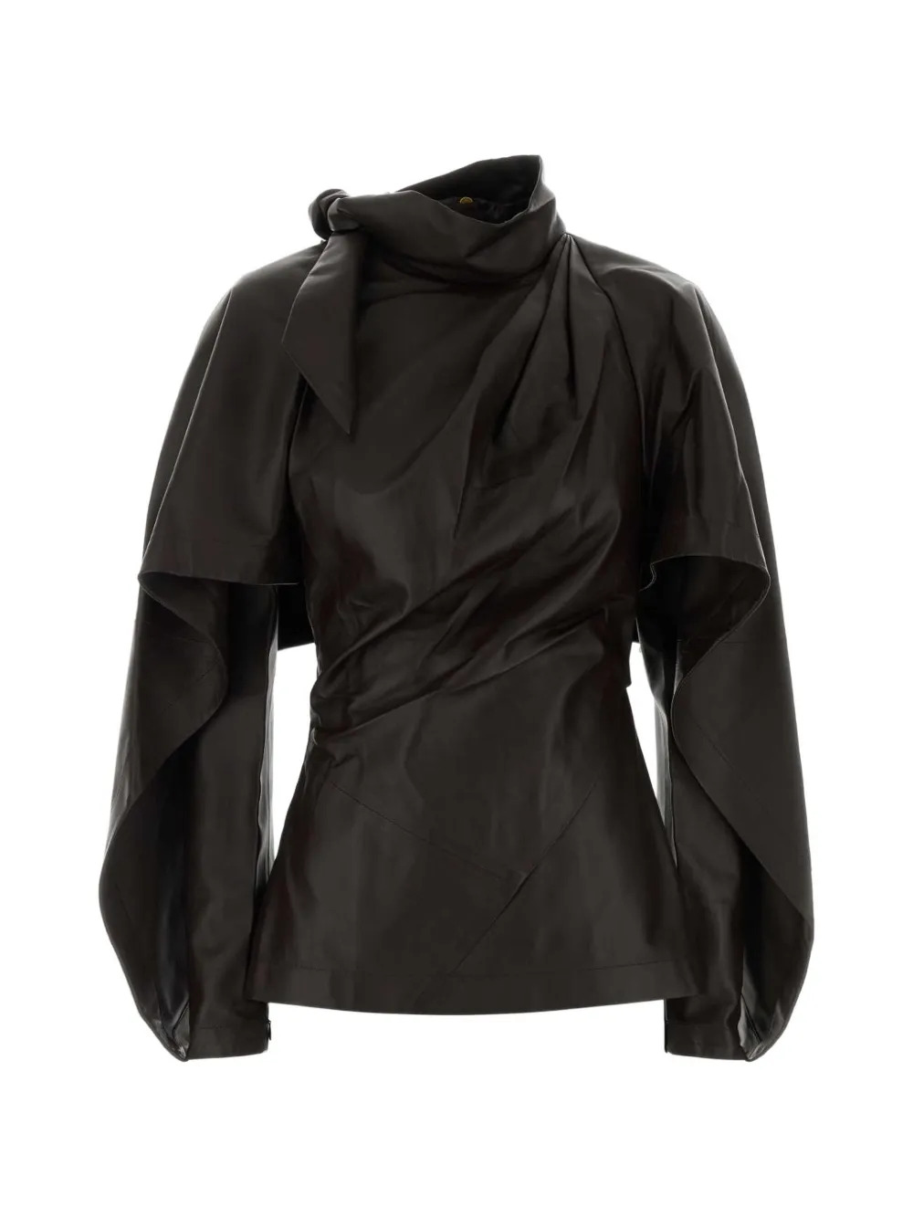 ZIMMERMANN Valiant draped leather top Zwart