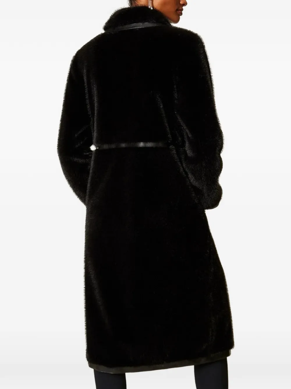 TWINSET faux-fur coat with collar Zwart