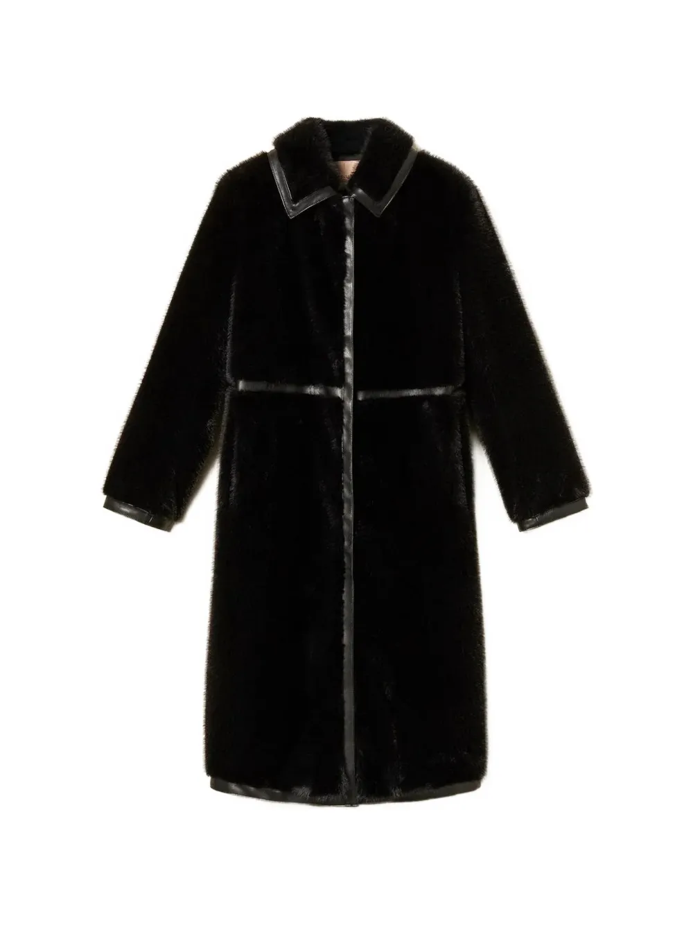 TWINSET faux-fur coat with collar - Nero