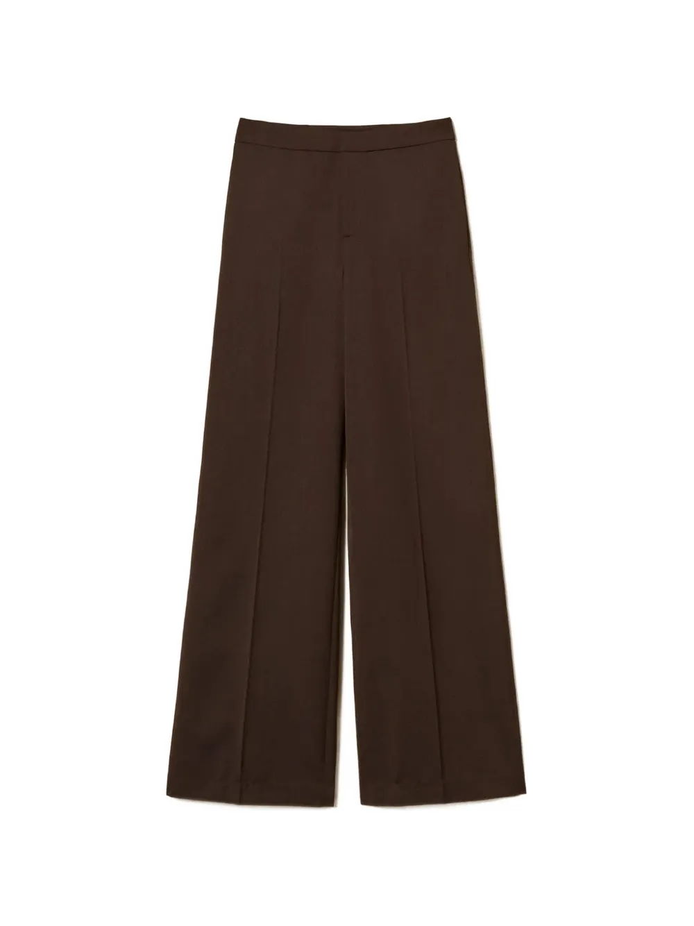 TWINSET matte satin wide-leg trousers - Braun