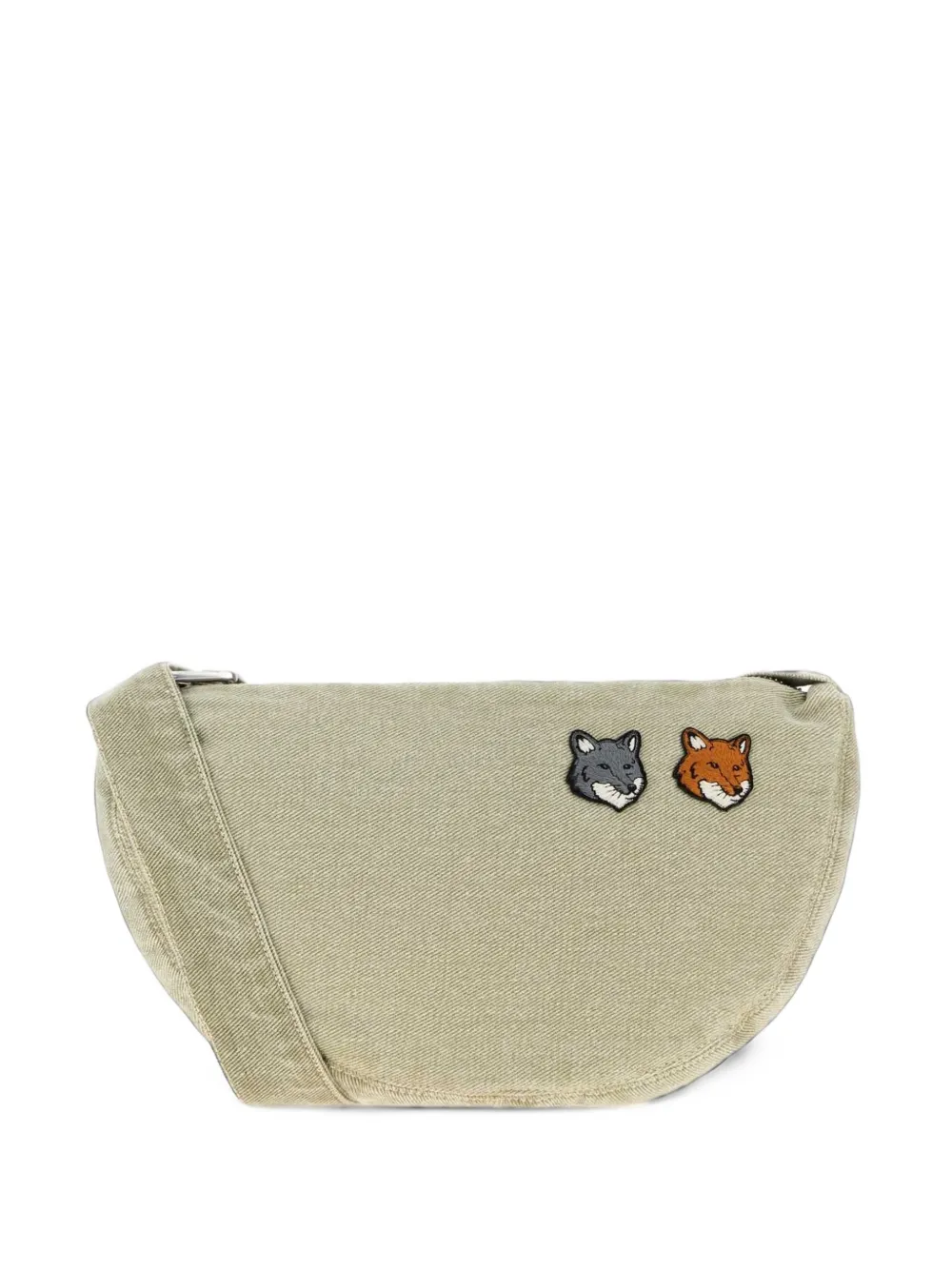 Maison Kitsuné fox-patch denim crossbody bag - Toni neutri