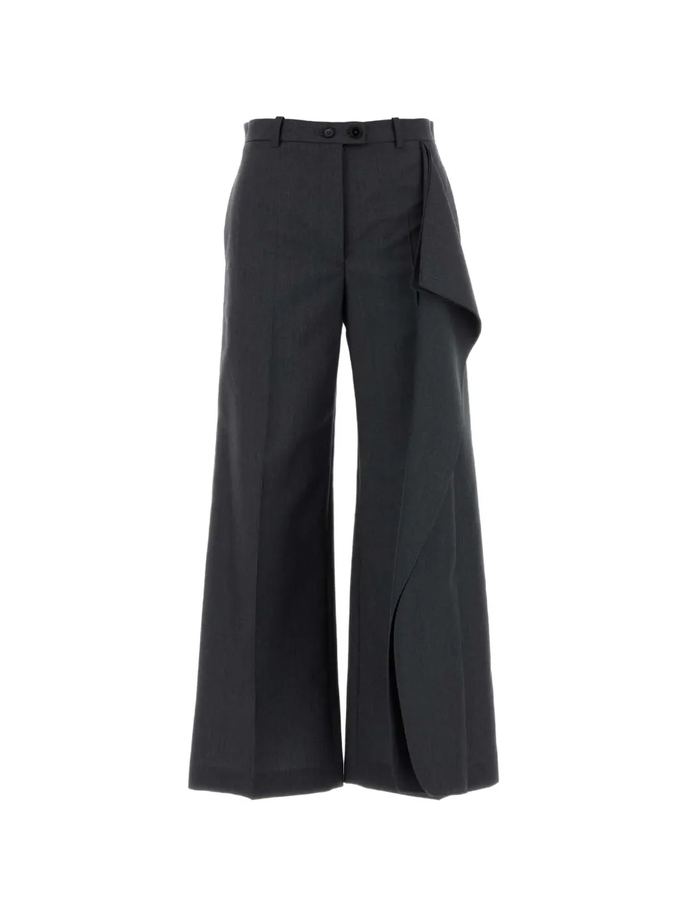 Jil Sander ruffled wide-leg trousers Grijs
