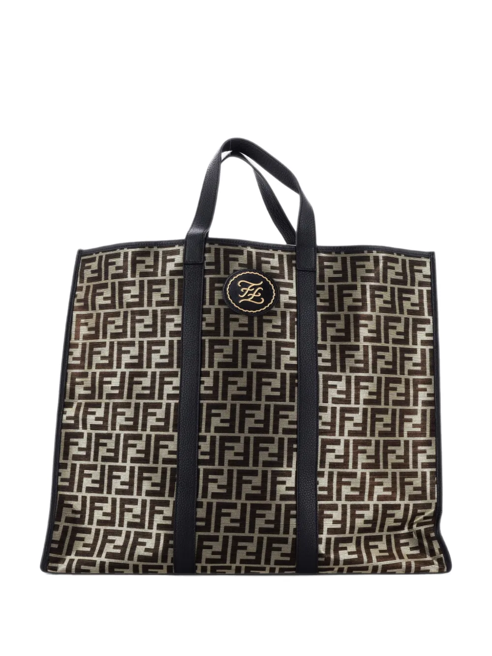 Fendi Pre-Owned Karligraphy Metallic Zucca Canvas Large tote bag - Braun