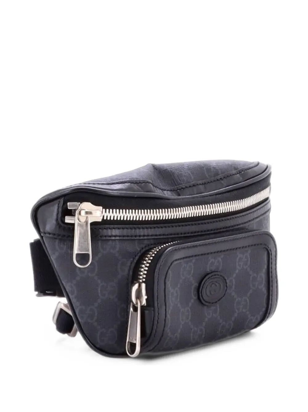 Gucci Pre-Owned Interlocking G Patch GG Coated Canvas belt bag in Black