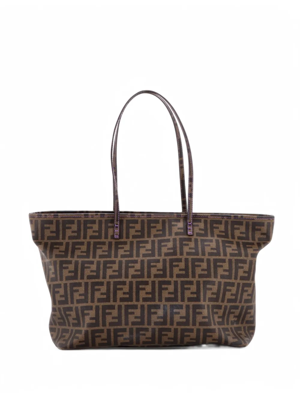 Fendi Pre-Owned Roll Zucca Coated Canvas Medium tote bag - Marrone