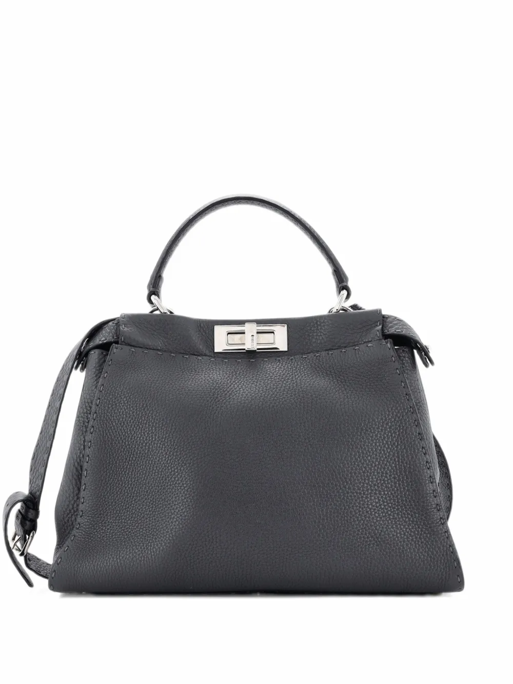 Fendi Pre-Owned Selleria Peekaboo Bag Rigid Leather Regular satchel - Grau