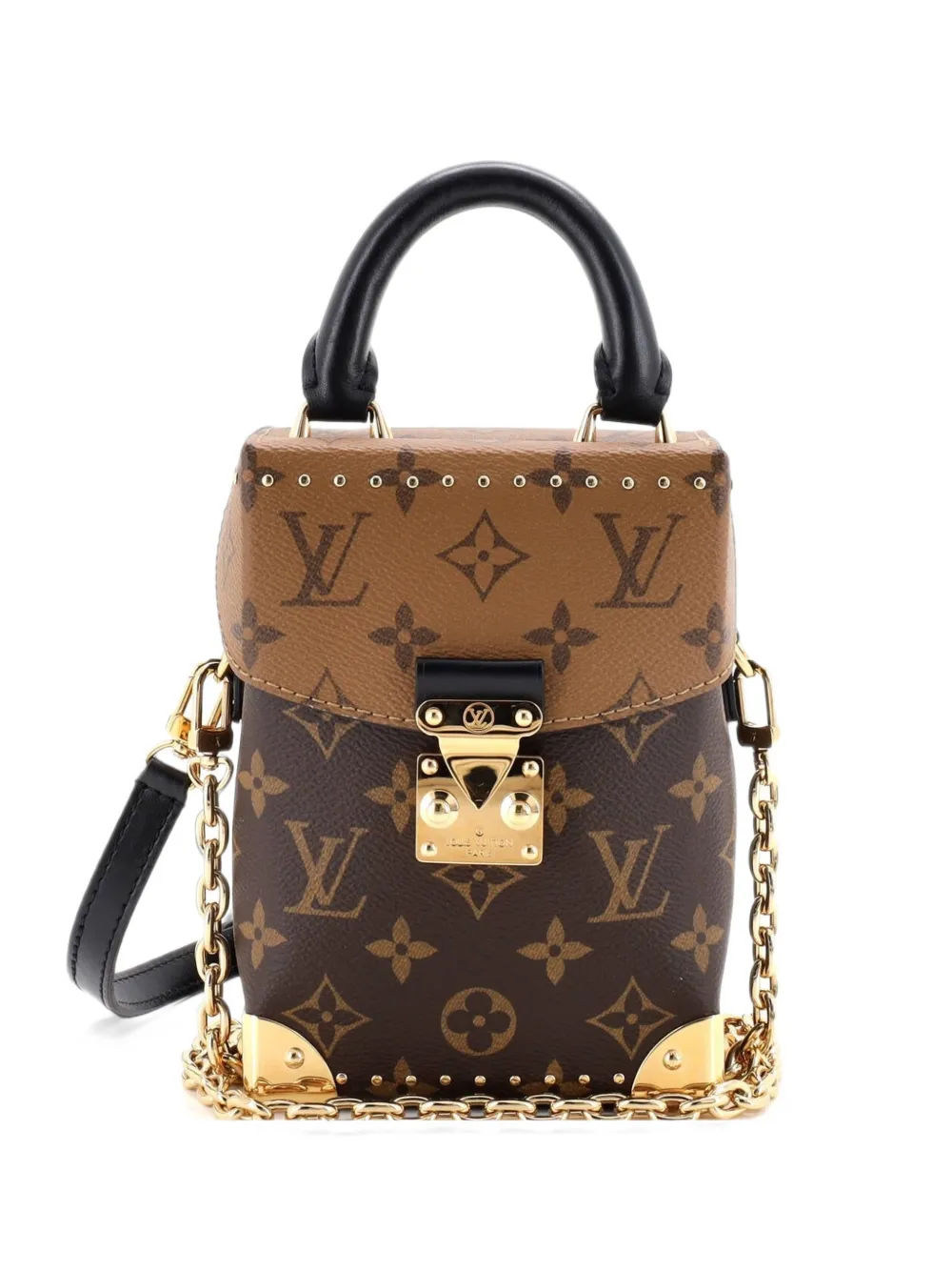 Louis Vuitton Pre-Owned Camera Box NM Handbag Studded Reverse Monogram Canvas crossbody bag - Brown