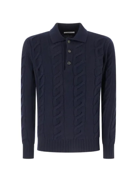 Kangra cable-knit cashmere polo sweater