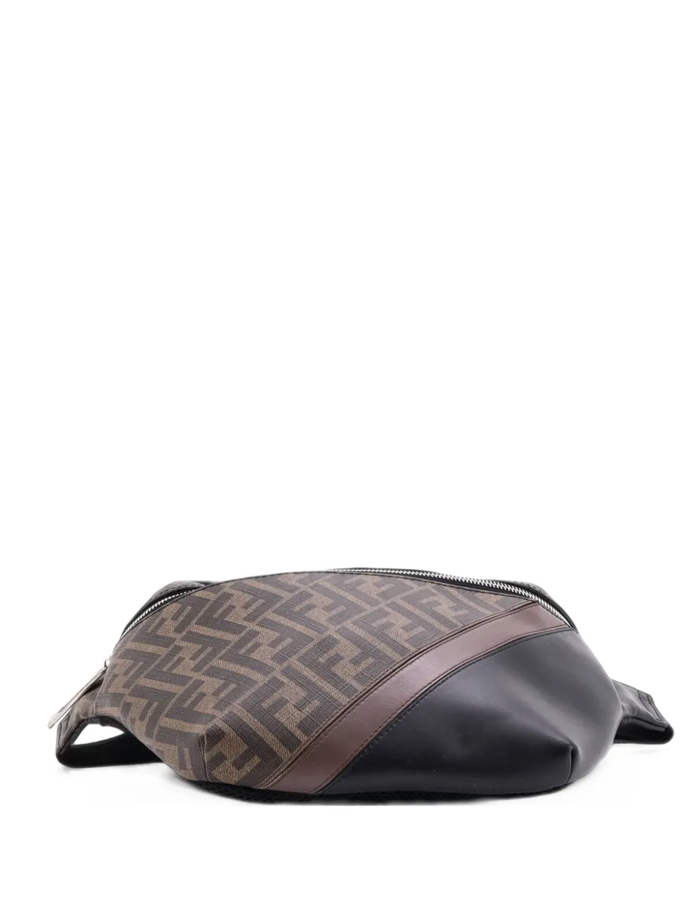 Fendi Pre-Owned Zip Zucca Coated Canvas and Leather belt bag - Nero