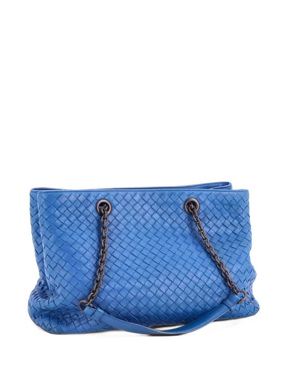 Bottega Veneta Pre-Owned Double Chain Intrecciato Nappa Medium tote bag - Blue