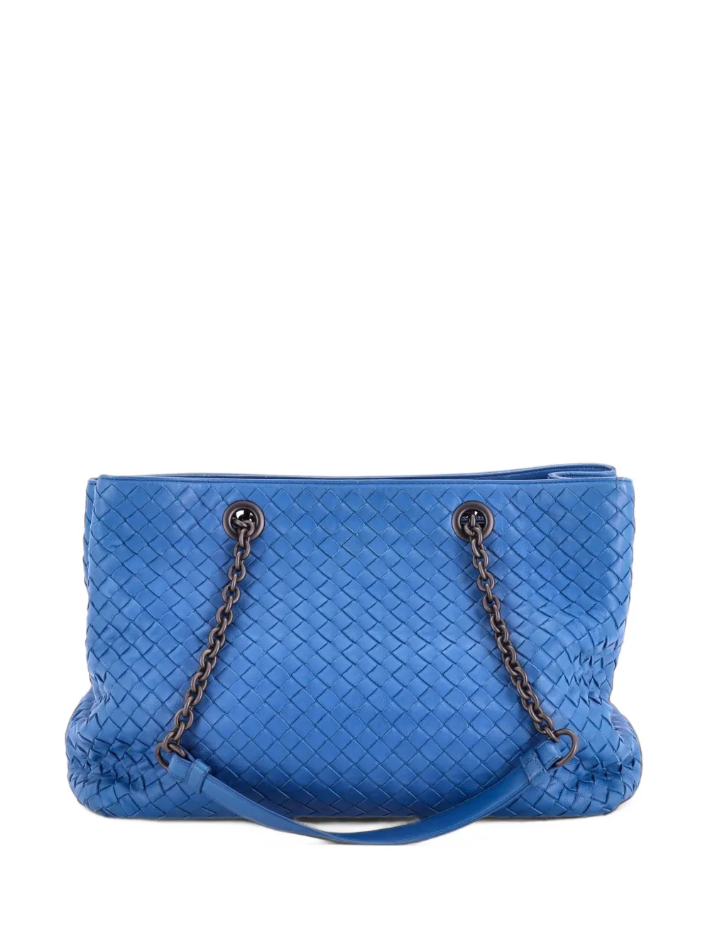 Bottega Veneta Pre-Owned Double Chain Intrecciato Nappa Medium tote bag - Blue