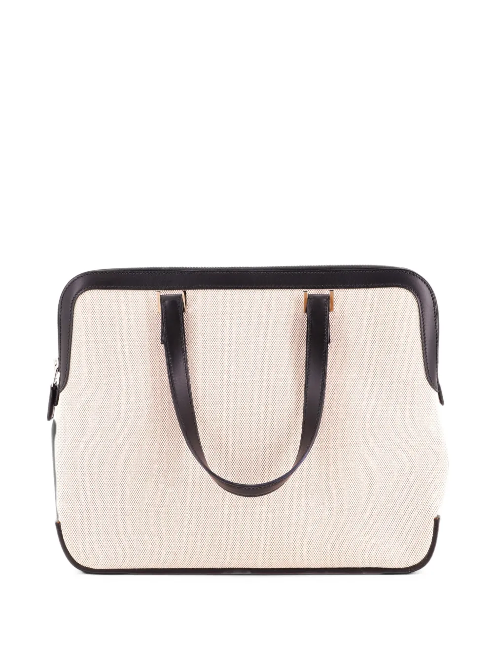 Hermès Pre-Owned Escapada Handbag Toile with Leather shoulder bag - Black
