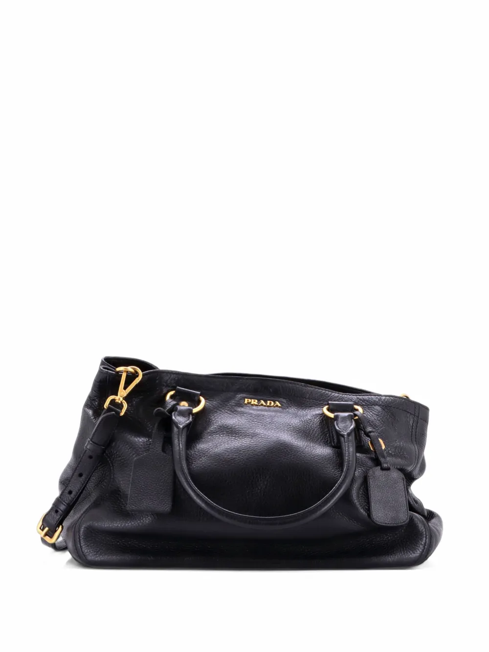 Prada Pre-Owned Convertible Shopping Vitello Daino Large tote bag - Nero