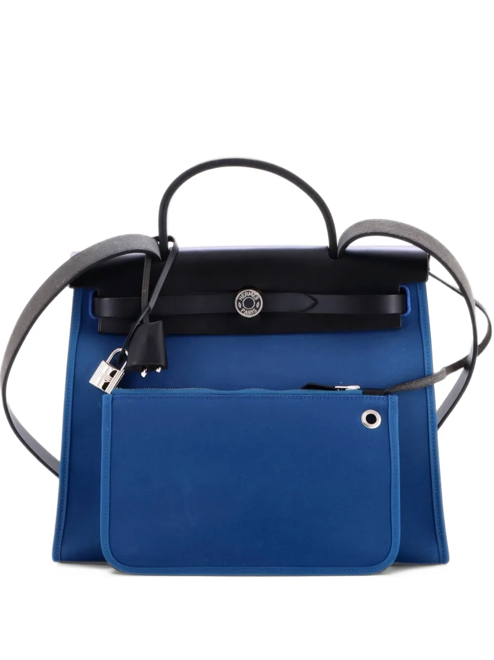 Hermès Pre-Owned Herbag Zip Leather and Toile 31 shoulder bag - Blau