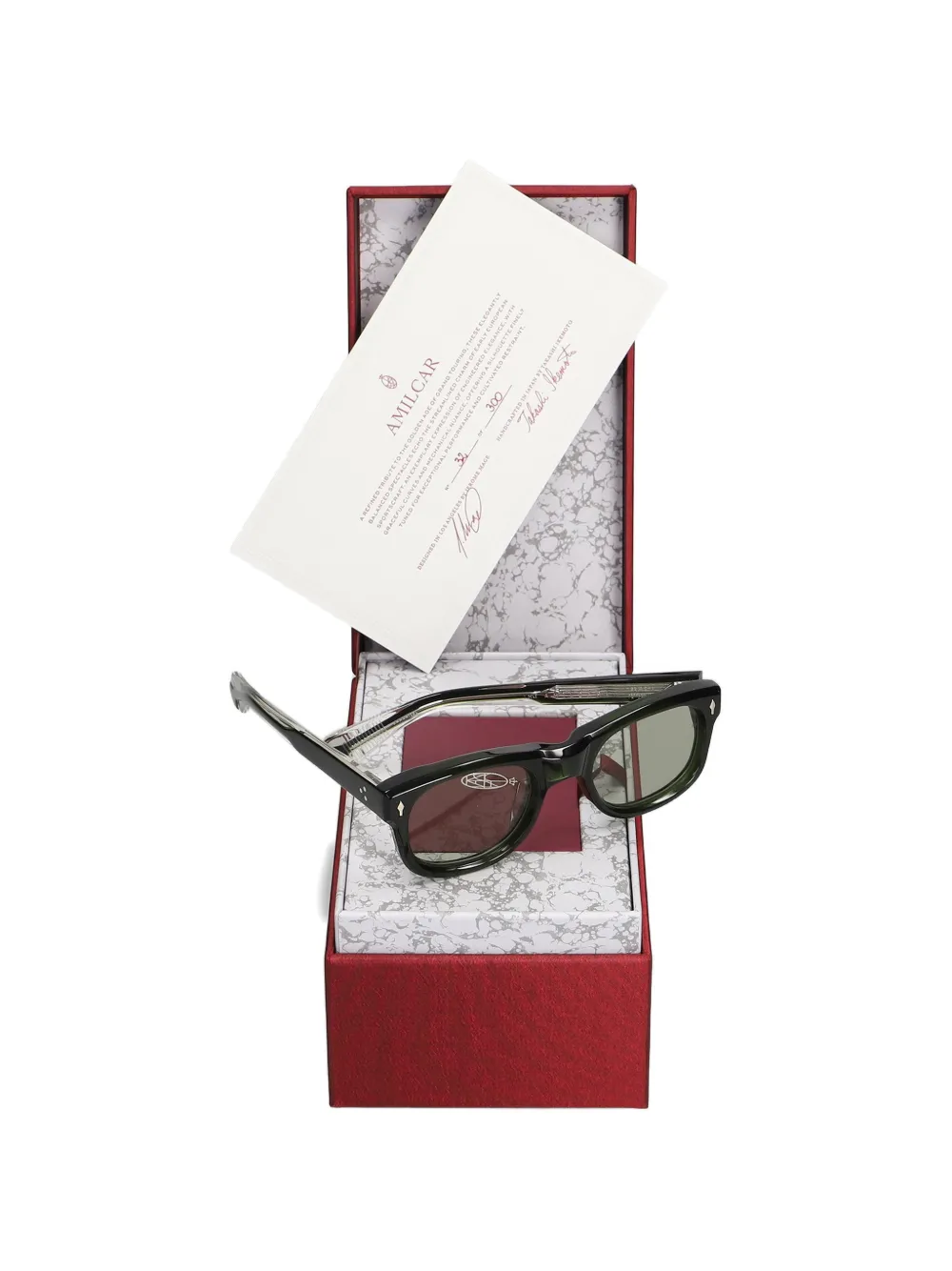 Jacques Marie Mage Amilcar rectangle-frame sunglasses Groen